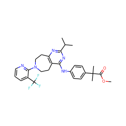 COC(=O)C(C)(C)c1ccc(Nc2nc(C(C)C)nc3c2CCN(c2ncccc2C(F)(F)F)CC3)cc1 ZINC000144483282