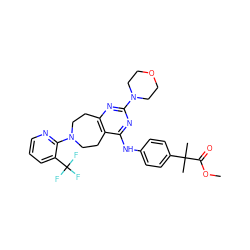 COC(=O)C(C)(C)c1ccc(Nc2nc(N3CCOCC3)nc3c2CCN(c2ncccc2C(F)(F)F)CC3)cc1 ZINC000146963968