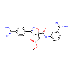 COC(=O)C[C@@]1(C(=O)Nc2cccc(C(=N)N)c2)CC(c2ccc(C(=N)N)cc2)=NO1 ZINC000026673918