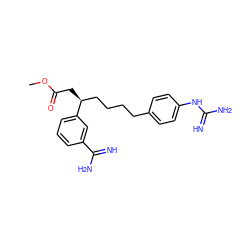 COC(=O)C[C@@H](CCCCc1ccc(NC(=N)N)cc1)c1cccc(C(=N)N)c1 ZINC000013776606