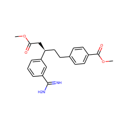 COC(=O)C[C@@H](CCc1ccc(C(=O)OC)cc1)c1cccc(C(=N)N)c1 ZINC000013776589