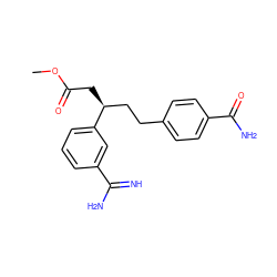 COC(=O)C[C@@H](CCc1ccc(C(N)=O)cc1)c1cccc(C(=N)N)c1 ZINC000013776600