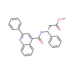 COC(=O)C[C@@H](NC(=O)c1cc(-c2ccccc2)nc2ccccc12)c1ccccc1 ZINC000013795560