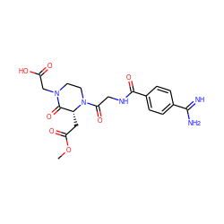 COC(=O)C[C@@H]1C(=O)N(CC(=O)O)CCN1C(=O)CNC(=O)c1ccc(C(=N)N)cc1 ZINC000013777984