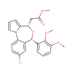 COC(=O)C[C@@H]1O[C@H](c2cccc(OC)c2OC)c2cc(Cl)ccc2-n2cccc21 ZINC000060325184