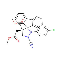 COC(=O)C[C@]1(C(=O)OC)CN(C#N)N(c2ccc(Cl)cc2)C12c1ccccc1-c1ccccc12 ZINC000008829107