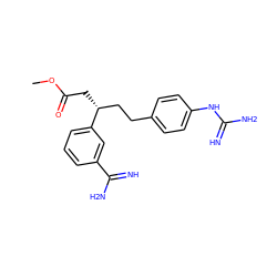 COC(=O)C[C@H](CCc1ccc(NC(=N)N)cc1)c1cccc(C(=N)N)c1 ZINC000001487527