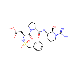 COC(=O)C[C@H](NS(=O)(=O)Cc1ccccc1)C(=O)N1CCC[C@@H]1C(=O)N[C@H]1CCCN(C(=N)N)[C@@H]1O ZINC000026991710