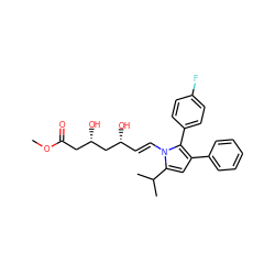 COC(=O)C[C@H](O)C[C@H](O)/C=C/n1c(C(C)C)cc(-c2ccccc2)c1-c1ccc(F)cc1 ZINC000013833972