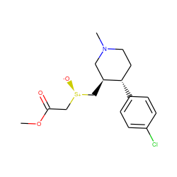 COC(=O)C[S@@+]([O-])C[C@H]1CN(C)CC[C@@H]1c1ccc(Cl)cc1 ZINC000013584829