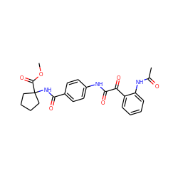 COC(=O)C1(NC(=O)c2ccc(NC(=O)C(=O)c3ccccc3NC(C)=O)cc2)CCCC1 ZINC000473112313