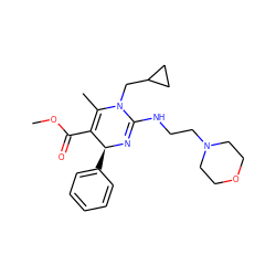 COC(=O)C1=C(C)N(CC2CC2)C(NCCN2CCOCC2)=N[C@H]1c1ccccc1 ZINC000015937386