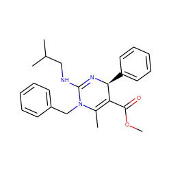 COC(=O)C1=C(C)N(Cc2ccccc2)C(NCC(C)C)=N[C@H]1c1ccccc1 ZINC000015937434