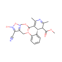 COC(=O)C1=C(C)N=C(C)C(C(=O)OC)[C@@H]1c1ccccc1OCc1no[n+]([O-])c1C#N ZINC000027626104