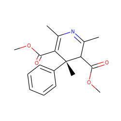 COC(=O)C1=C(C)N=C(C)C(C(=O)OC)[C@]1(C)c1ccccc1 ZINC000029216029