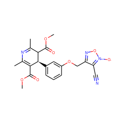 COC(=O)C1=C(C)N=C(C)C(C(=O)OC)[C@H]1c1cccc(OCc2no[n+]([O-])c2C#N)c1 ZINC000027622091