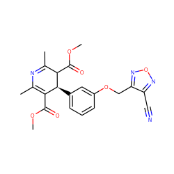 COC(=O)C1=C(C)N=C(C)C(C(=O)OC)[C@H]1c1cccc(OCc2nonc2C#N)c1 ZINC000027621429