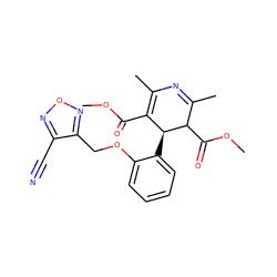 COC(=O)C1=C(C)N=C(C)C(C(=O)OC)[C@H]1c1ccccc1OCc1nonc1C#N ZINC000027621269