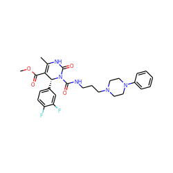 COC(=O)C1=C(C)NC(=O)N(C(=O)NCCCN2CCN(c3ccccc3)CC2)[C@@H]1c1ccc(F)c(F)c1 ZINC000013802258