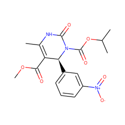 COC(=O)C1=C(C)NC(=O)N(C(=O)OC(C)C)[C@H]1c1cccc([N+](=O)[O-])c1 ZINC000096272077