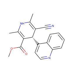 COC(=O)C1=C(C)NC(C)=C(C#N)[C@@H]1c1ccnc2ccccc12 ZINC000049088447