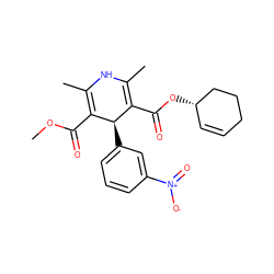 COC(=O)C1=C(C)NC(C)=C(C(=O)O[C@H]2C=CCCC2)[C@H]1c1cccc([N+](=O)[O-])c1 ZINC000049088239