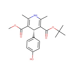 COC(=O)C1=C(C)NC(C)=C(C(=O)OC(C)(C)C)[C@@H]1c1ccc(O)cc1 ZINC000058569243