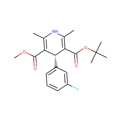 COC(=O)C1=C(C)NC(C)=C(C(=O)OC(C)(C)C)[C@@H]1c1cccc(F)c1 ZINC000058581511