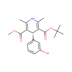 COC(=O)C1=C(C)NC(C)=C(C(=O)OC(C)(C)C)[C@@H]1c1cccc(O)c1 ZINC000058569148