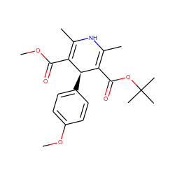 COC(=O)C1=C(C)NC(C)=C(C(=O)OC(C)(C)C)[C@H]1c1ccc(OC)cc1 ZINC000058583574