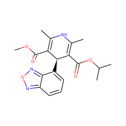 COC(=O)C1=C(C)NC(C)=C(C(=O)OC(C)C)[C@H]1c1cccc2nonc12 ZINC000000607939