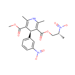 COC(=O)C1=C(C)NC(C)=C(C(=O)OC[C@@H](C)[N+](=O)[O-])[C@H]1c1cccc([N+](=O)[O-])c1 ZINC000049089484