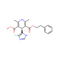 COC(=O)C1=C(C)NC(C)=C(C(=O)OCCc2ccccc2)[C@H]1c1[nH]cnc1Cl ZINC000103169359