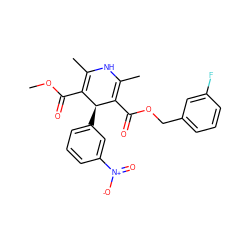 COC(=O)C1=C(C)NC(C)=C(C(=O)OCc2cccc(F)c2)[C@H]1c1cccc([N+](=O)[O-])c1 ZINC000049784433