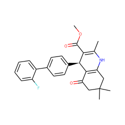 COC(=O)C1=C(C)NC2=C(C(=O)CC(C)(C)C2)[C@H]1c1ccc(-c2ccccc2F)cc1 ZINC000095577591