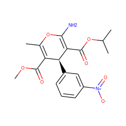 COC(=O)C1=C(C)OC(N)=C(C(=O)OC(C)C)[C@H]1c1cccc([N+](=O)[O-])c1 ZINC000096272050