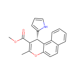 COC(=O)C1=C(C)Oc2ccc3ccccc3c2[C@H]1c1ccc[nH]1 ZINC000103232751