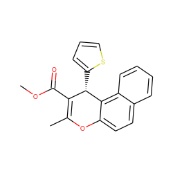 COC(=O)C1=C(C)Oc2ccc3ccccc3c2[C@H]1c1cccs1 ZINC000103232716