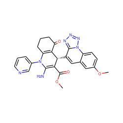 COC(=O)C1=C(N)N(c2cccnc2)C2=C(C(=O)CCC2)[C@@H]1c1cc2cc(OC)ccc2n2nnnc12 ZINC000299834767