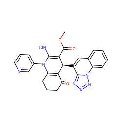 COC(=O)C1=C(N)N(c2cccnc2)C2=C(C(=O)CCC2)[C@@H]1c1cc2ccccc2n2nnnc12 ZINC000299834936