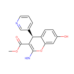 COC(=O)C1=C(N)Oc2cc(O)ccc2[C@@H]1c1cccnc1 ZINC000103253006