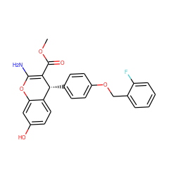 COC(=O)C1=C(N)Oc2cc(O)ccc2[C@H]1c1ccc(OCc2ccccc2F)cc1 ZINC000000639294