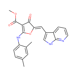 COC(=O)C1=C(Nc2ccc(C)cc2C)O/C(=C\c2c[nH]c3ncccc23)C1=O ZINC001772626813