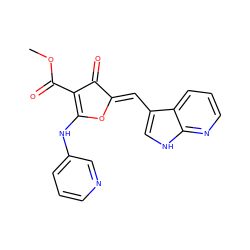 COC(=O)C1=C(Nc2cccnc2)O/C(=C\c2c[nH]c3ncccc23)C1=O ZINC001772638643