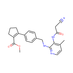 COC(=O)C1=C(c2ccc(CNc3nccc(C)c3NC(=O)CC#N)cc2)CCC1 ZINC000028356934