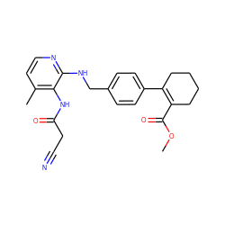 COC(=O)C1=C(c2ccc(CNc3nccc(C)c3NC(=O)CC#N)cc2)CCCC1 ZINC000028347419