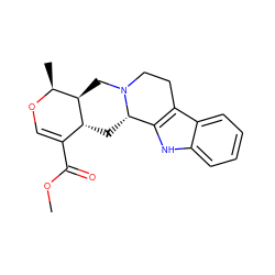 COC(=O)C1=CO[C@@H](C)[C@H]2CN3CCc4c([nH]c5ccccc45)[C@@H]3C[C@H]12 ZINC000053147422