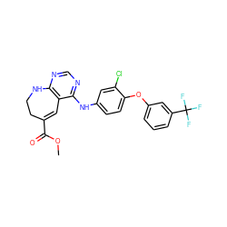 COC(=O)C1=Cc2c(ncnc2Nc2ccc(Oc3cccc(C(F)(F)F)c3)c(Cl)c2)NCC1 ZINC000095602998