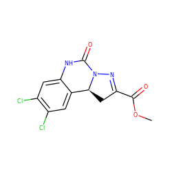 COC(=O)C1=NN2C(=O)Nc3cc(Cl)c(Cl)cc3[C@@H]2C1 ZINC000013472603