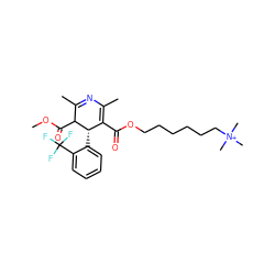 COC(=O)C1C(C)=NC(C)=C(C(=O)OCCCCCC[N+](C)(C)C)[C@@H]1c1ccccc1C(F)(F)F ZINC000027206050